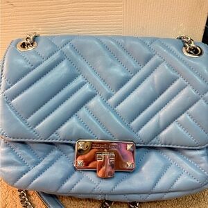 Michael Kors Light Blue Quilted Shoulder Bag